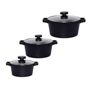 سرویس قابلمه 8 پارچه یونیک مدل دیاموند مشکی UN-8500