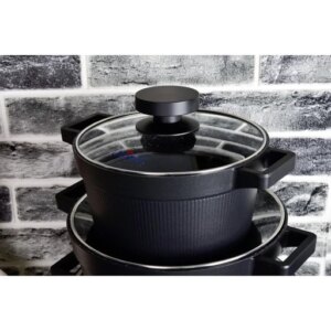 سرویس قابلمه 8 پارچه یونیک مدل دیاموند مشکی UN-8500